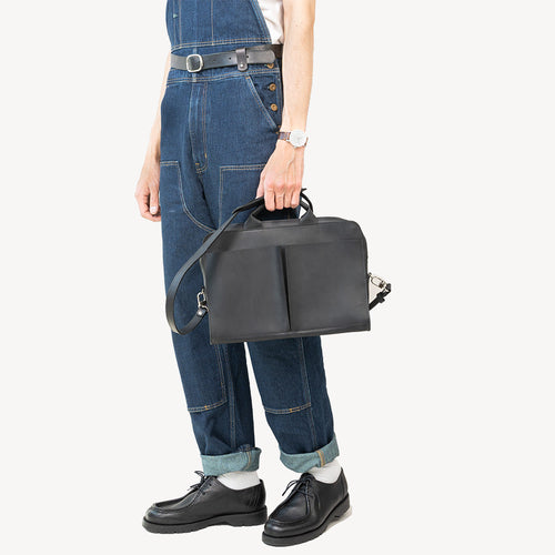Leather Laptop Bag — Black