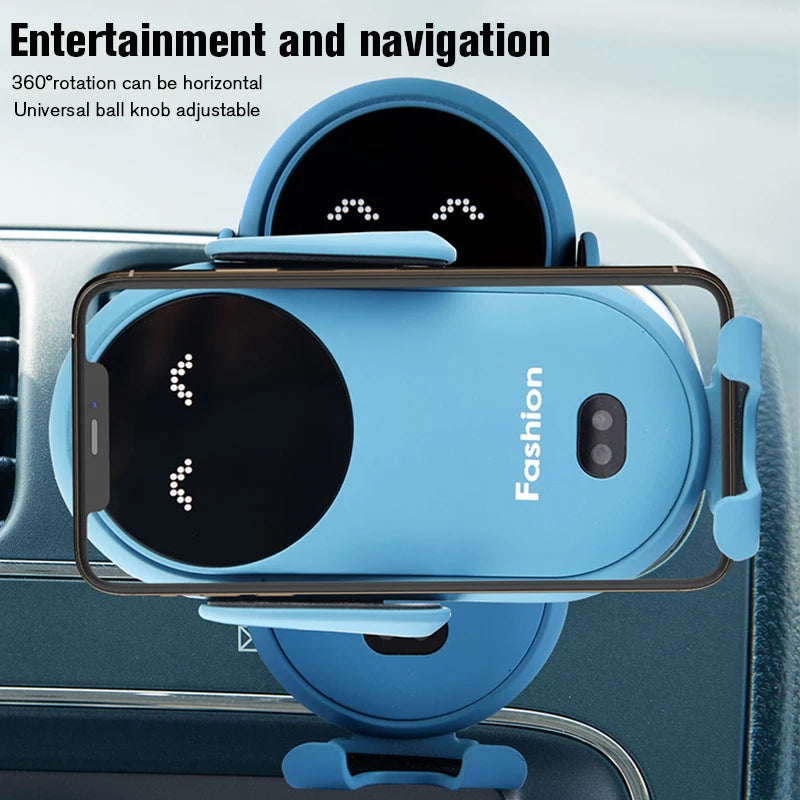 Fashion Smart Sensoor Car Wireless Charger Phone Stand Automatic Clamping Car Fast Charger Mobile Holder Mount In Car Air Outlet