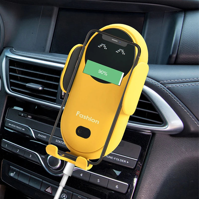 Fashion Smart Sensoor Car Wireless Charger Phone Stand Automatic Clamping Car Fast Charger Mobile Holder Mount In Car Air Outlet
