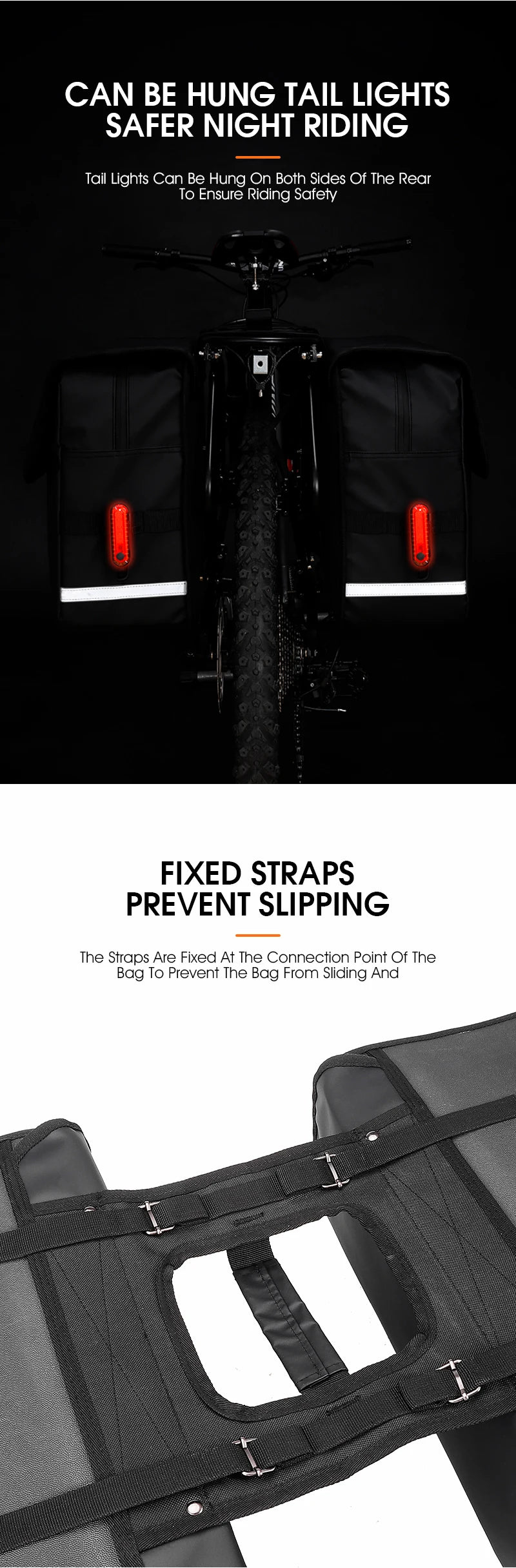 WEST BIKING Bicycle Bag 36L Multifunctional Saddle Bag Waterproof MTB Bike Rack Bag Travel 2 In 1 Big Capacity Bicycle Rear Bag