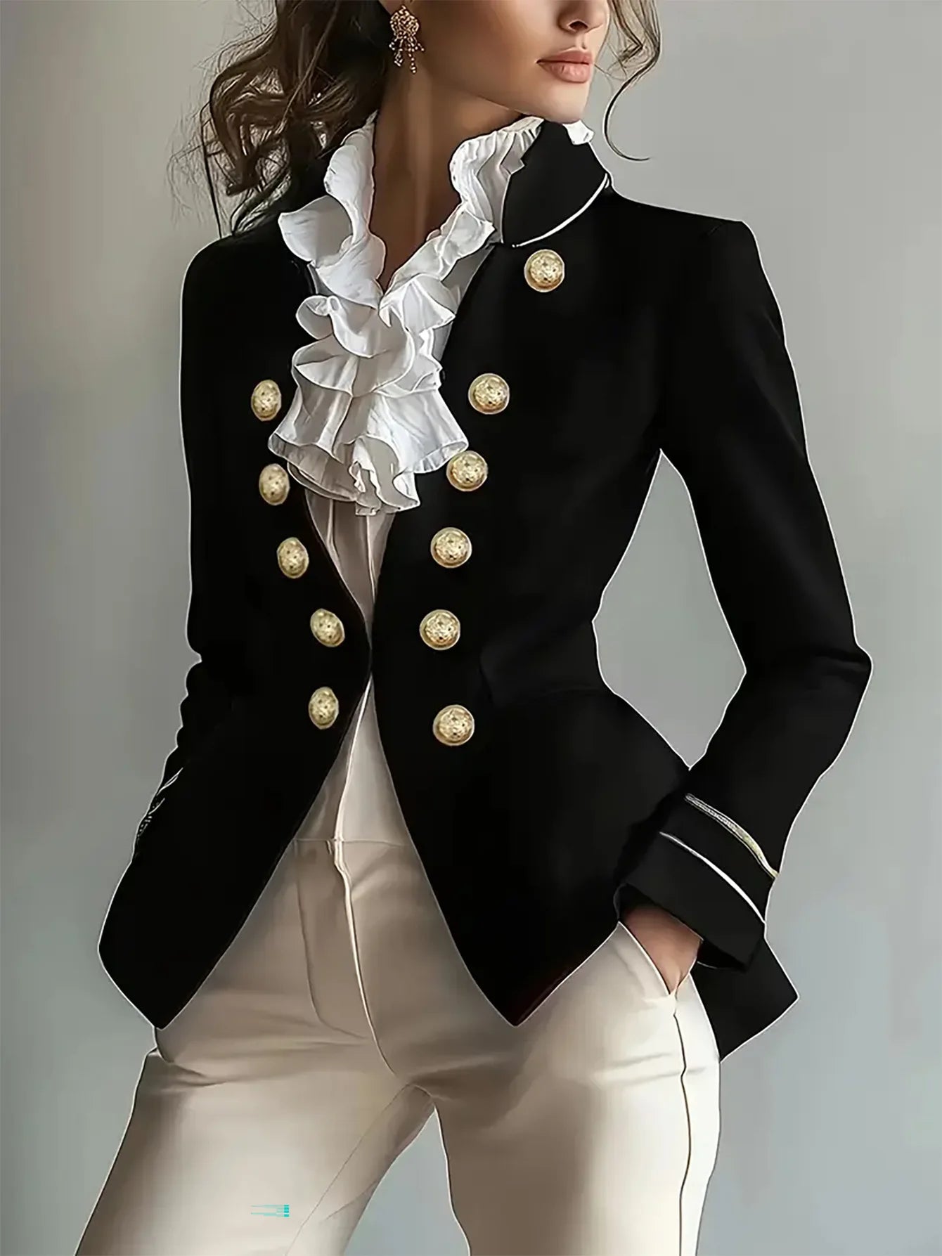 Blazers Coat Women Suits Coats Stand Collar Jackets Y2k Streetwear Work Slim Fit Tight Waist Elegant Jacket 2025 Autumn Winter