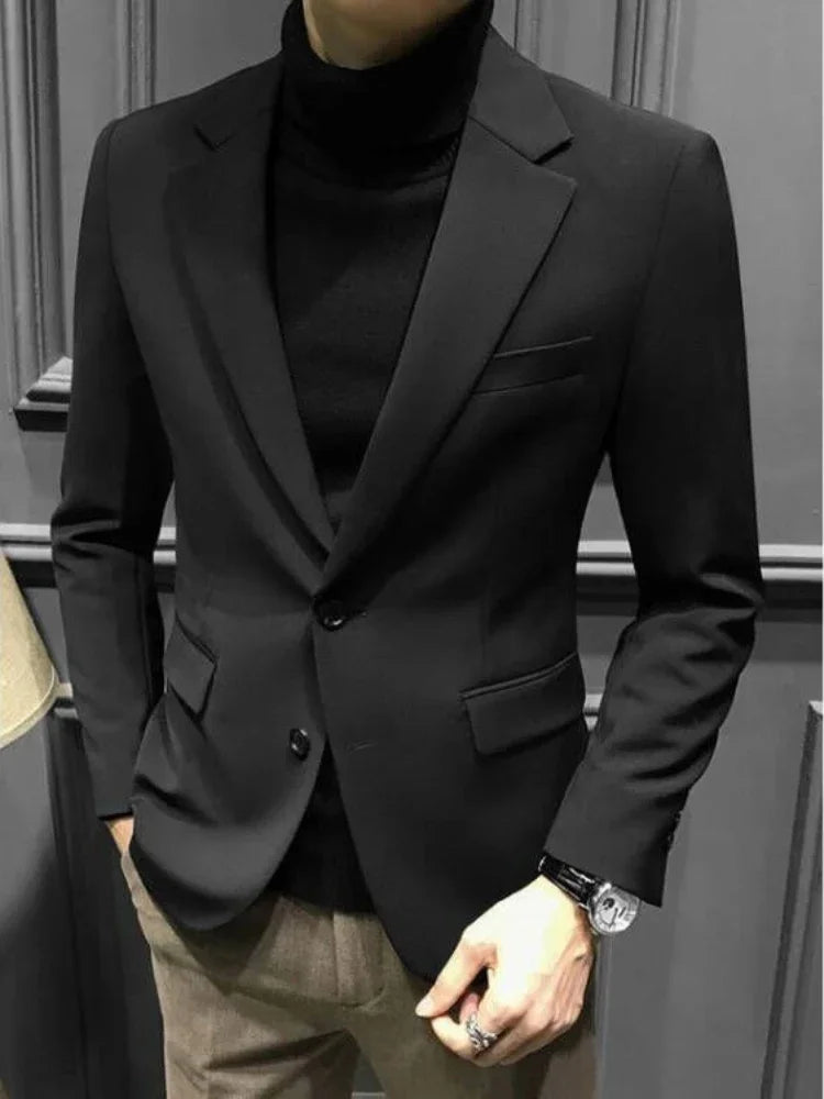 Coat Male Blazer Party Double Breasted Brown Men's Suit Jackets Spring Clothes Clothing Original Fashionable Korean Style Summer