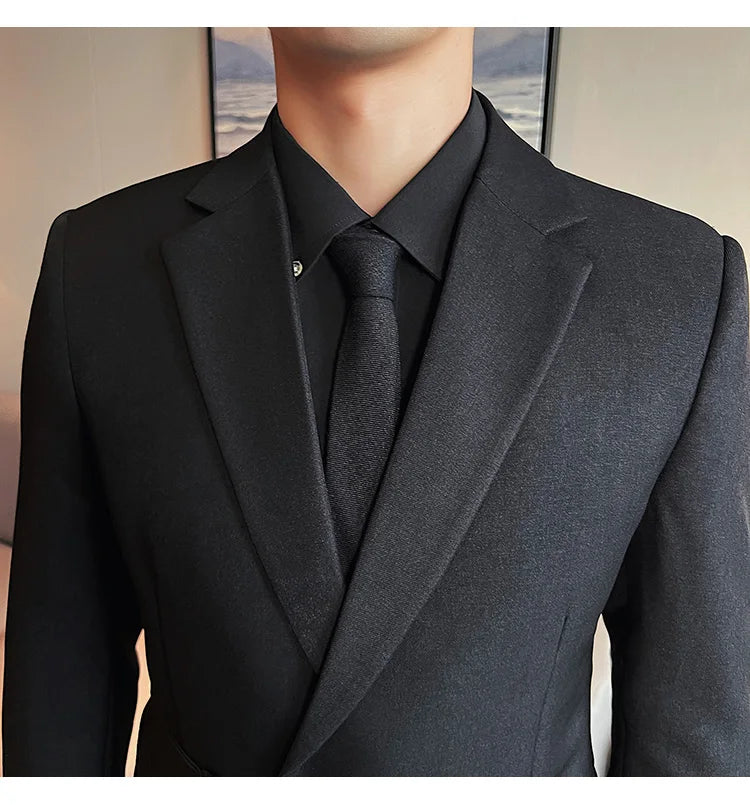 2024Men Party Wedding Banquet Blazer Solid Metal Buckle Decoration Blazer For Italian Designer Suit Jacket Slim Fit Blazer Homme