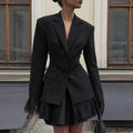 2025 Elegant Blazer Coat For Women Fashion Pockets Lapel Oversized Suit Jackets  New Autumn Office Lady Casual Loose Outerwear