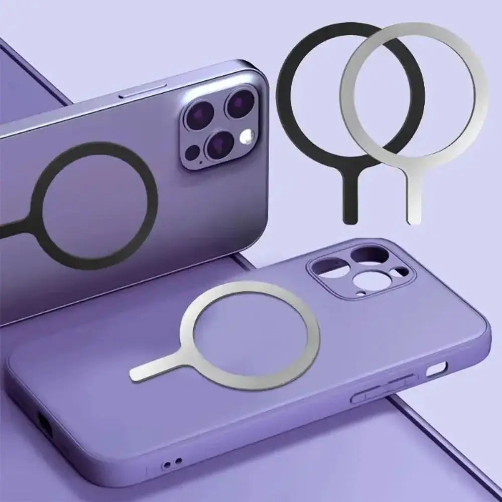 1/5Pcs Magnetic Magnet Metal Plate Ring Stainless Steel Universal Iron Sheet Sticker Wireless Charger Q Styling