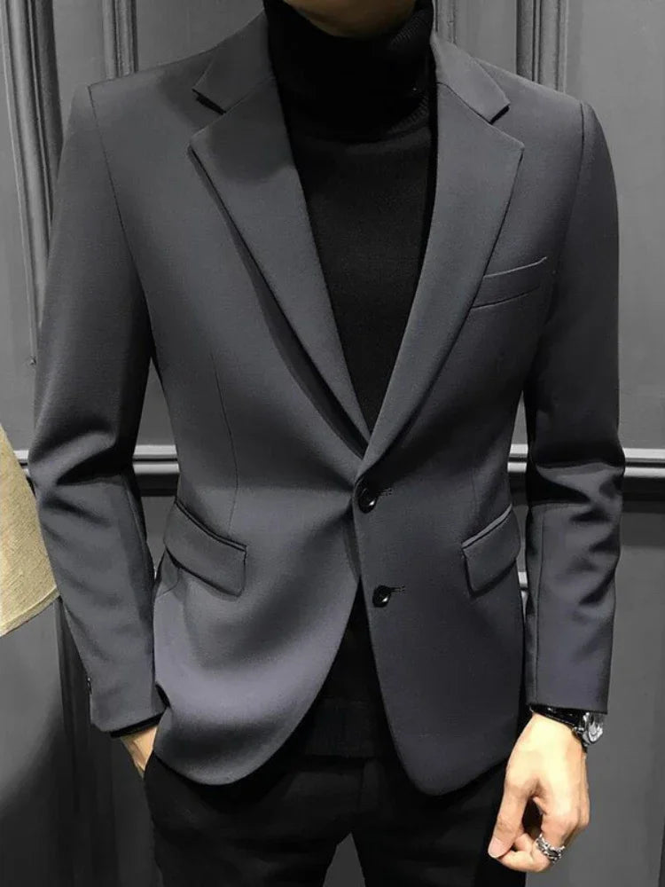 Coat Male Blazer Party Double Breasted Brown Men's Suit Jackets Spring Clothes Clothing Original Fashionable Korean Style Summer
