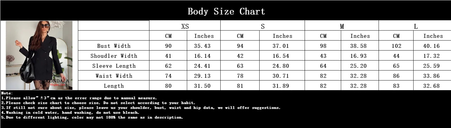 KONDALA Women Oversize Blazer Kilt Hemline Shoulder Pads Blazer Fashion 2026 New Spring Fall High Street Cool Office Lady Blazer