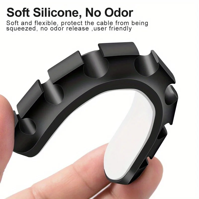 5/7 Clips Adhesive Cable Winder Desktop Wire Earphone Cable Holder Desk Organizer Stationery Office Supplies Material Escolar