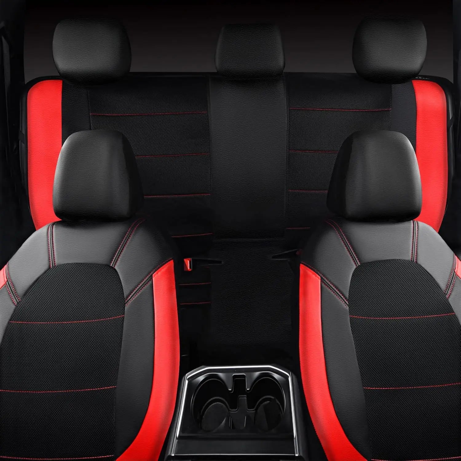 Universal 9 Pcs Car Seat Covers Full Set,5-Seat Leather Protectors with Headrest Covers,Waterproof Breathable for Cars SUVs