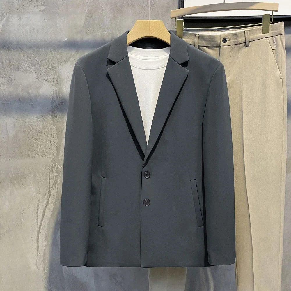 Coat Male Blazer Party Double Breasted Brown Men's Suit Jackets Spring Clothes Clothing Original Fashionable Korean Style Summer