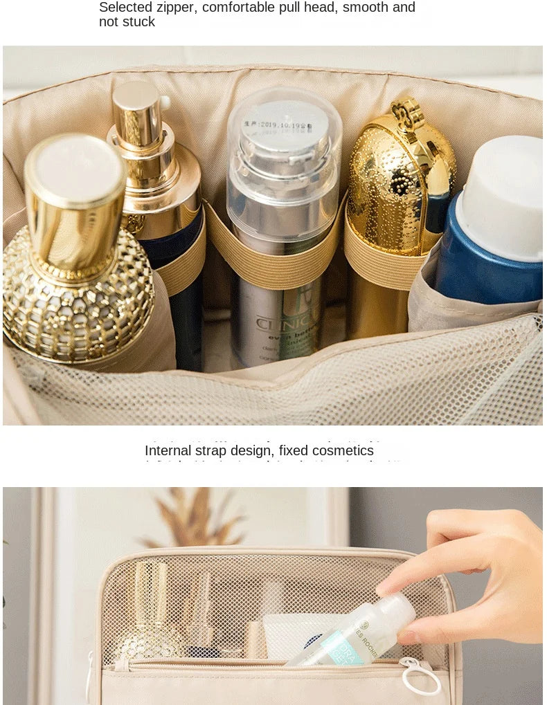 Travel Makeup Bag High Capacity Toiletries Storage Pouch Travel Make Up Organizer Waterproof Beauty Bag Bathroom Wash Bag