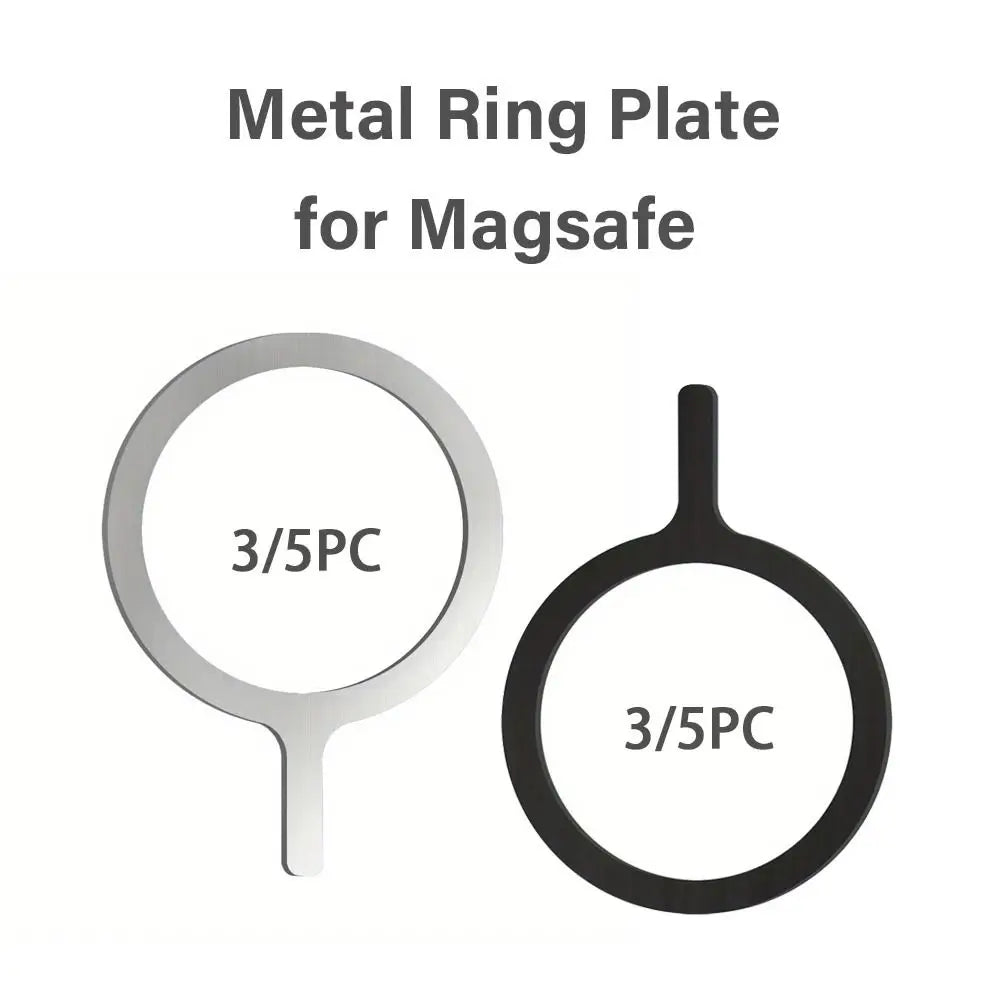 1/5Pcs Magnetic Magnet Metal Plate Ring Stainless Steel Universal Iron Sheet Sticker Wireless Charger Q Styling