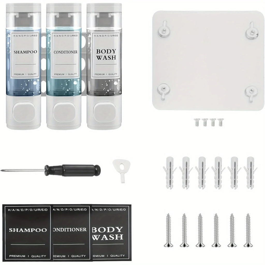 3-in-1 Wall-Mounted Shower Dispenser