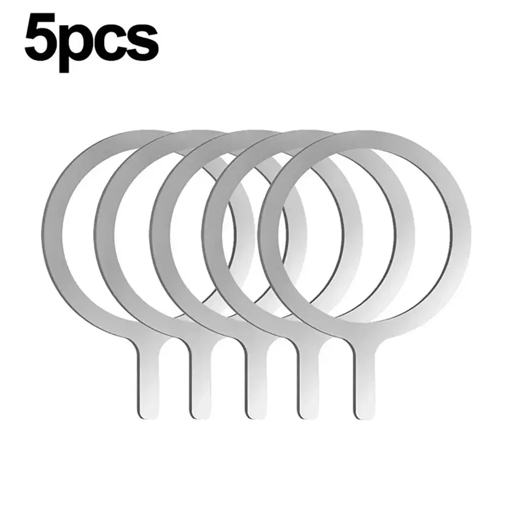 1/5Pcs Magnetic Magnet Metal Plate Ring Stainless Steel Universal Iron Sheet Sticker Wireless Charger Q Styling