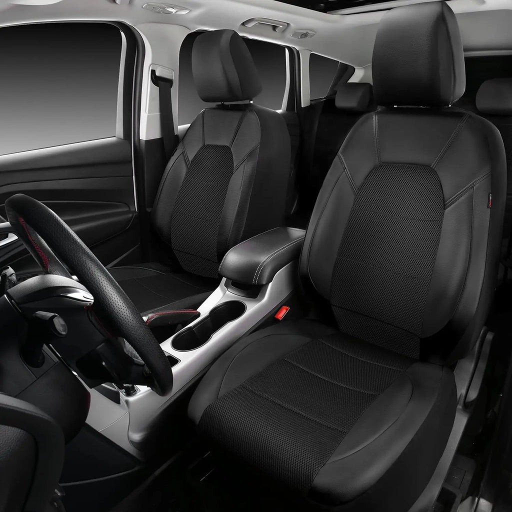 Universal 9 Pcs Car Seat Covers Full Set,5-Seat Leather Protectors with Headrest Covers,Waterproof Breathable for Cars SUVs