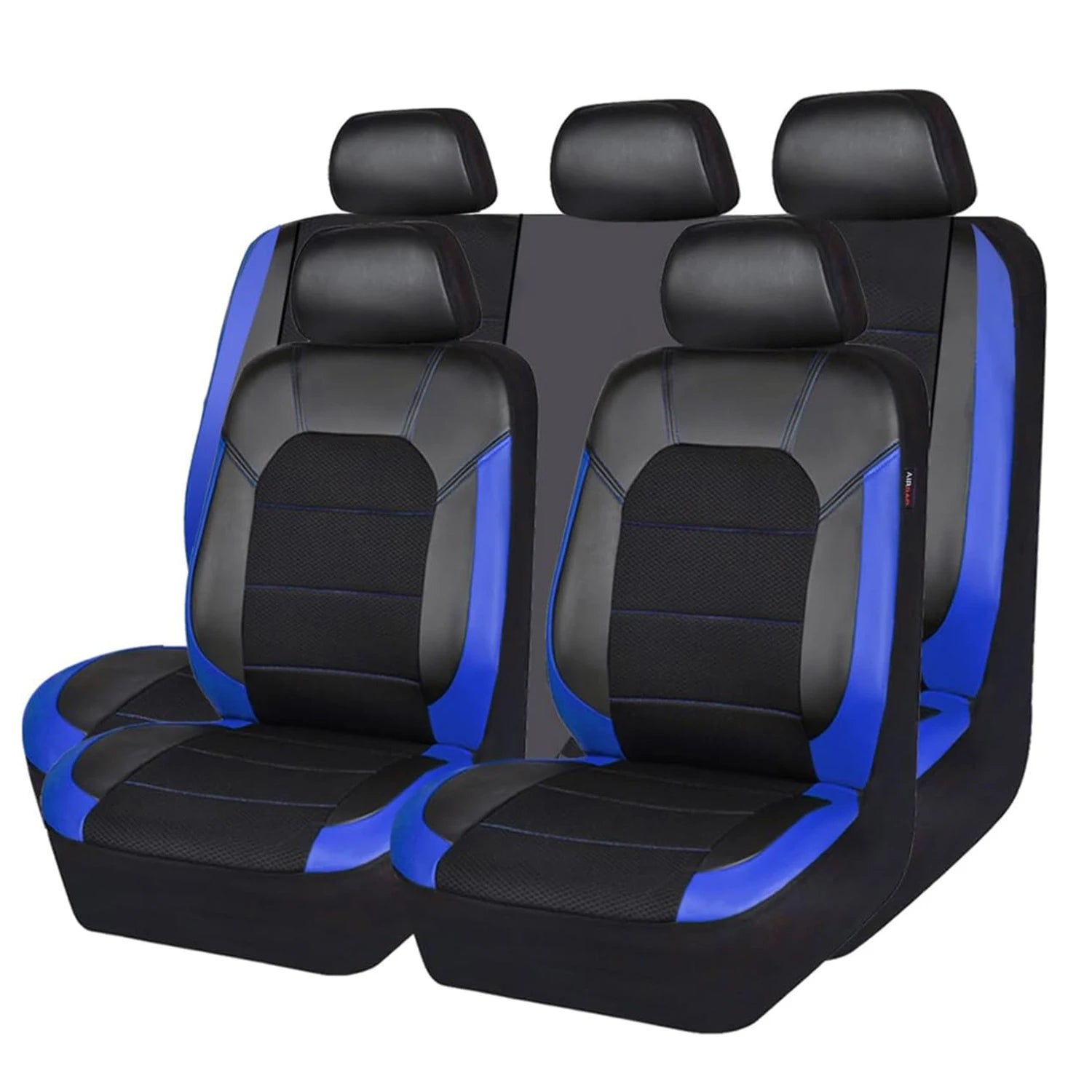 Universal 9 Pcs Car Seat Covers Full Set,5-Seat Leather Protectors with Headrest Covers,Waterproof Breathable for Cars SUVs