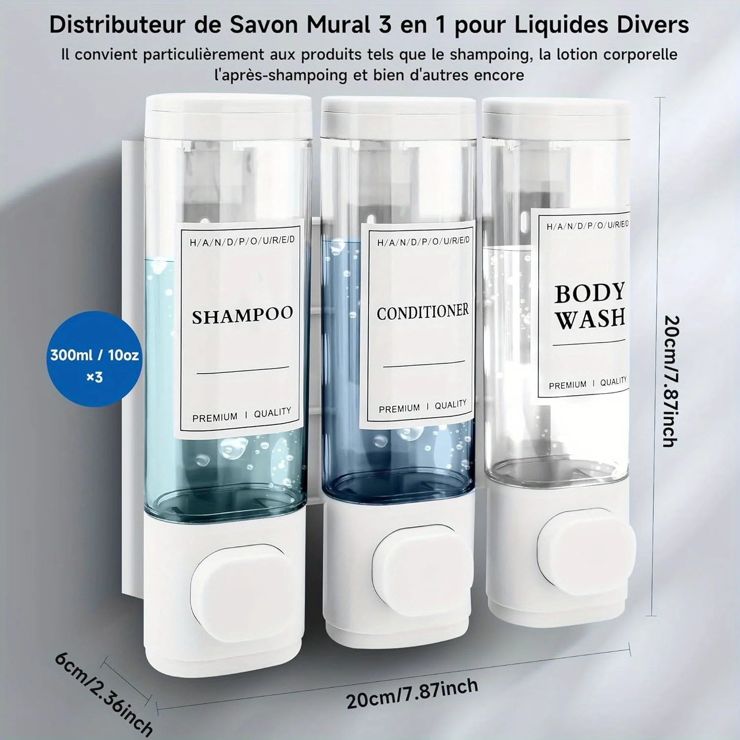 3-in-1 Wall-Mounted Shower Dispenser