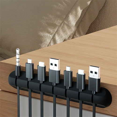 5/7 Clips Adhesive Cable Winder Desktop Wire Earphone Cable Holder Desk Organizer Stationery Office Supplies Material Escolar