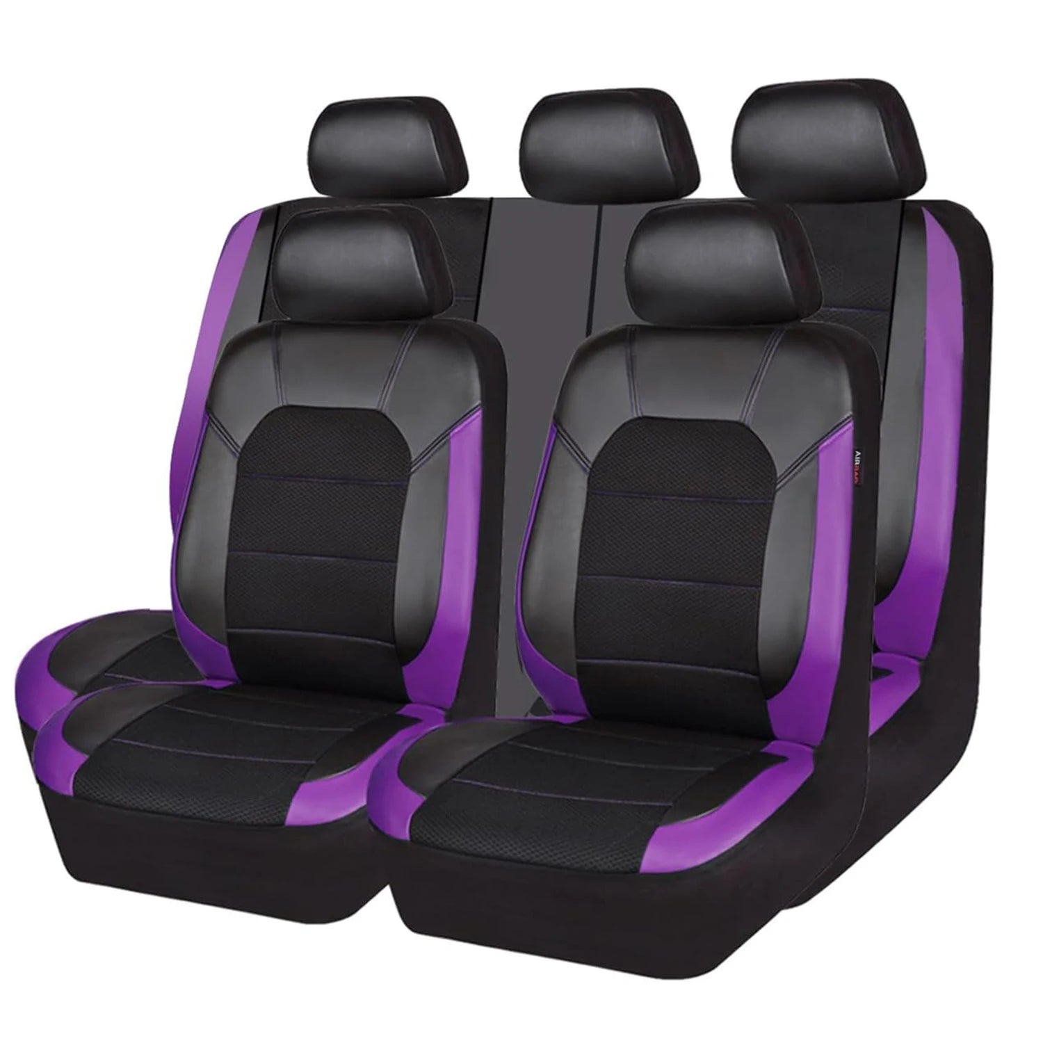 Universal 9 Pcs Car Seat Covers Full Set,5-Seat Leather Protectors with Headrest Covers,Waterproof Breathable for Cars SUVs
