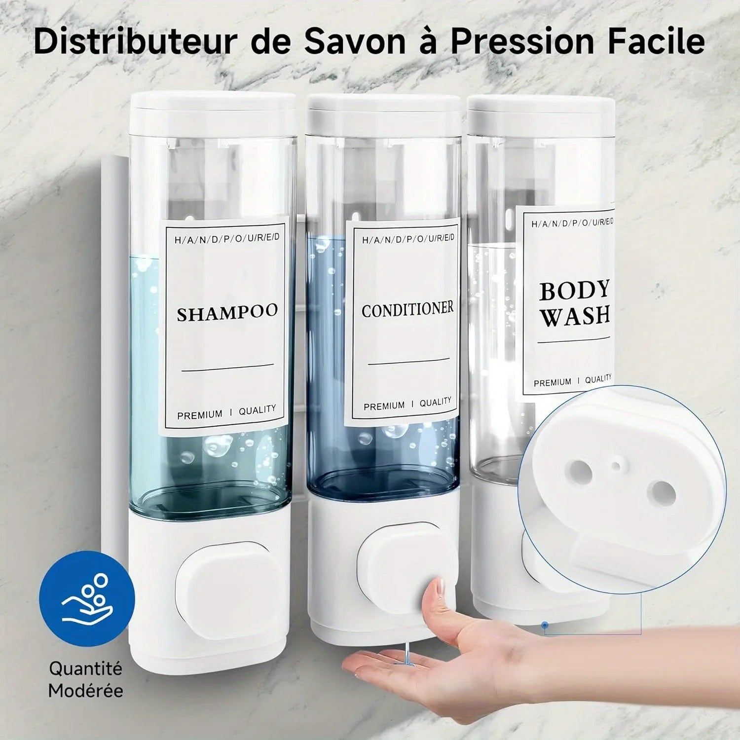 3-in-1 Wall-Mounted Shower Dispenser