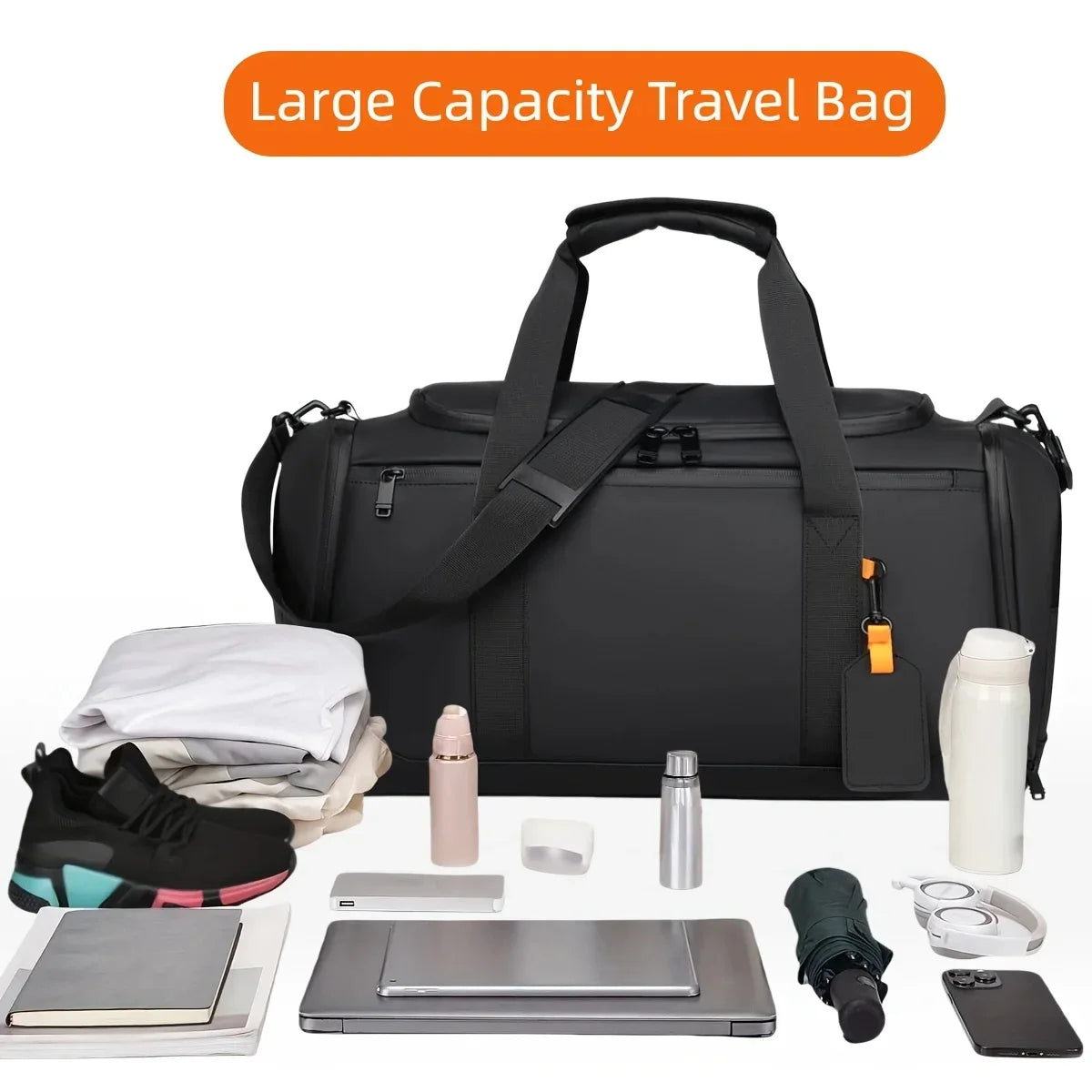 Large Capacity Travel Bag,Portable Overnight Duffel Bag,Sport Fitness Tote Bag,Perfect for Fitness, Sports And Adventures