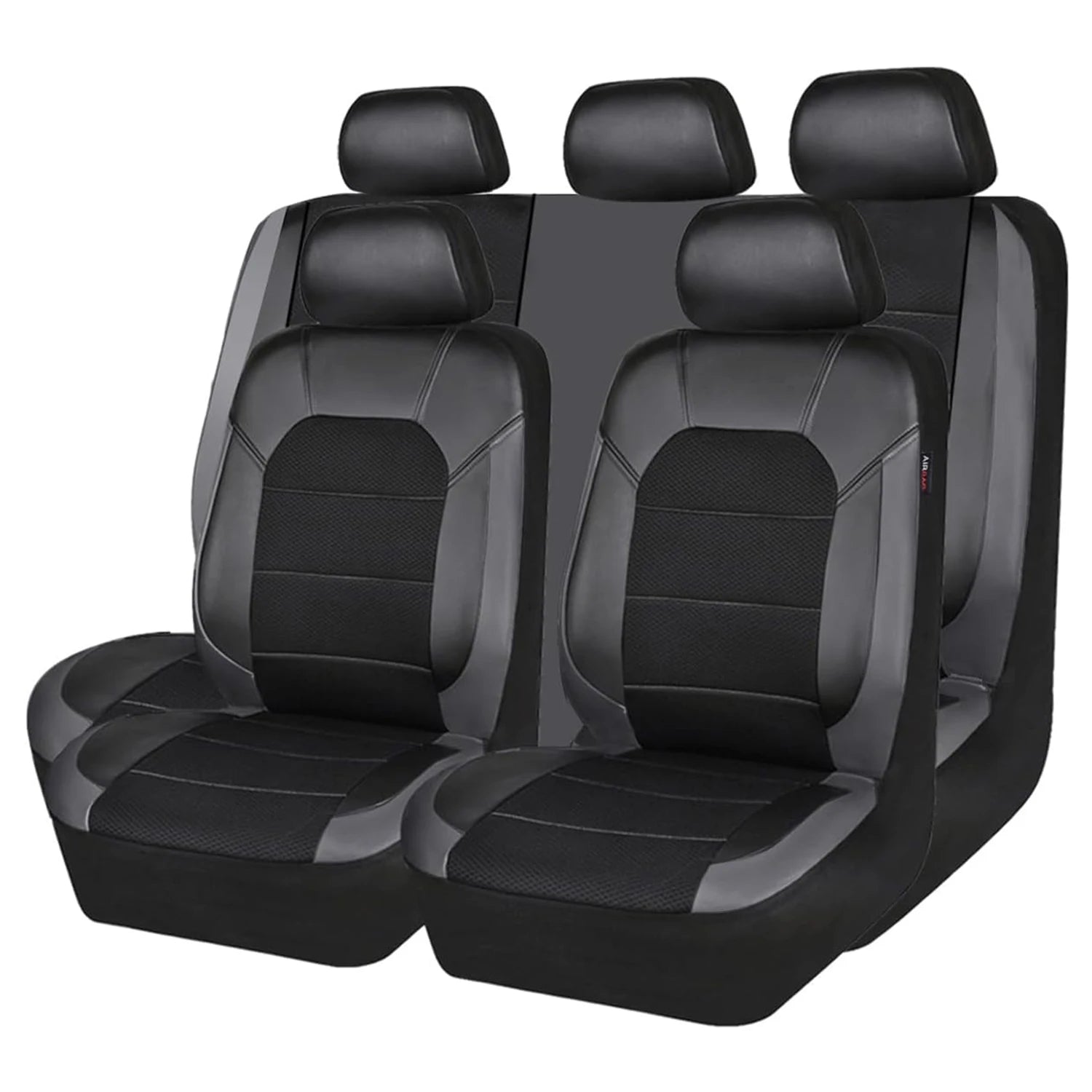 Universal 9 Pcs Car Seat Covers Full Set,5-Seat Leather Protectors with Headrest Covers,Waterproof Breathable for Cars SUVs
