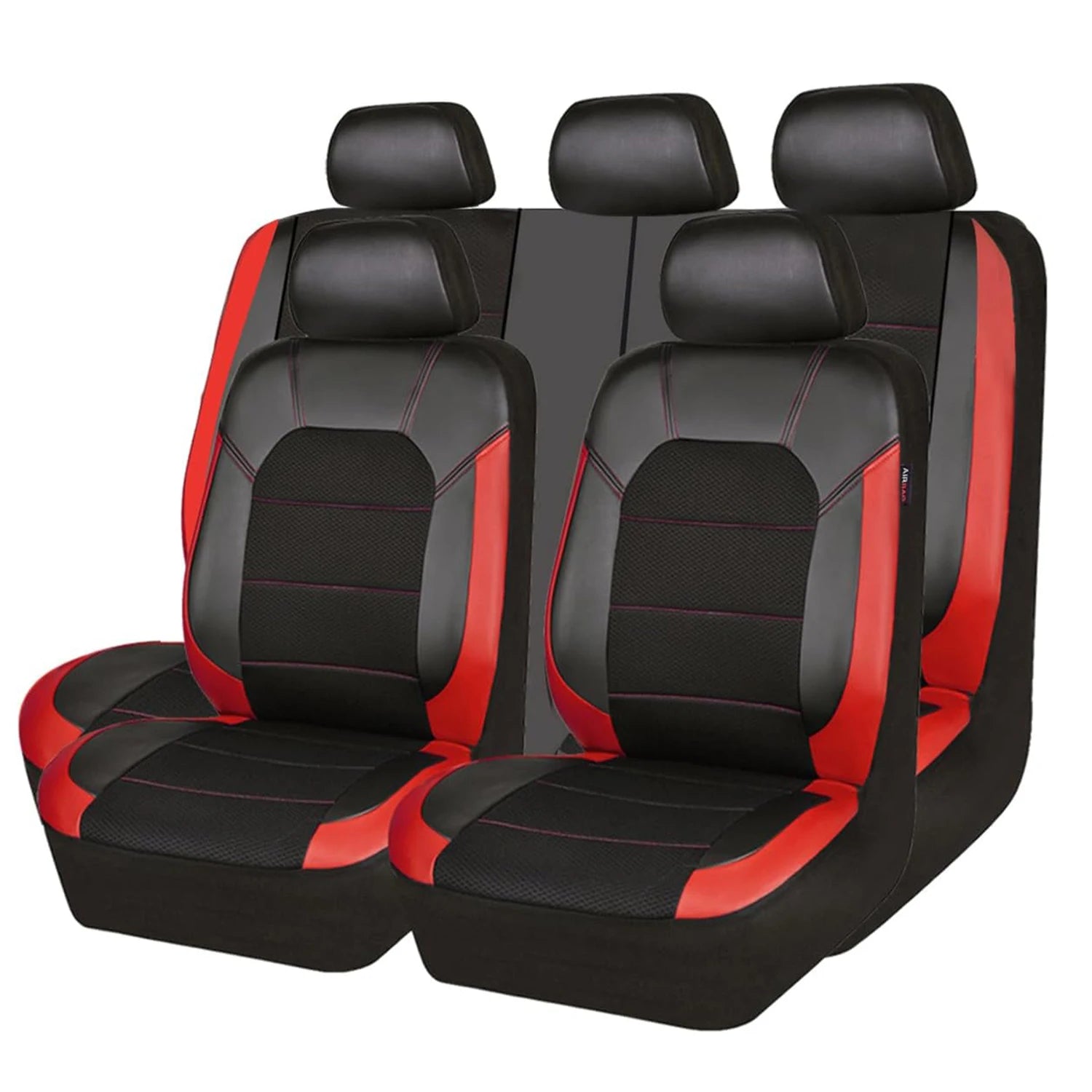 Universal 9 Pcs Car Seat Covers Full Set,5-Seat Leather Protectors with Headrest Covers,Waterproof Breathable for Cars SUVs