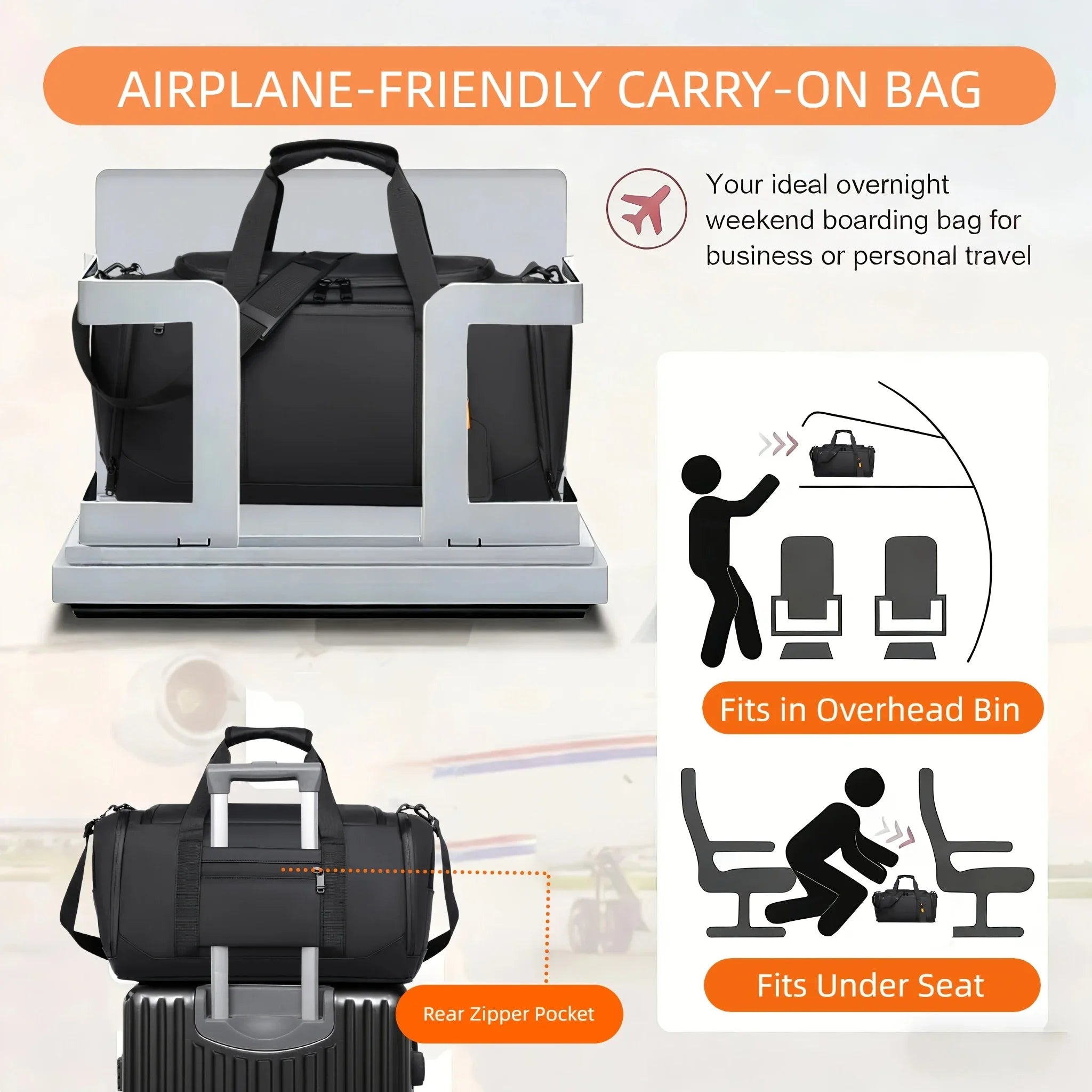 Large Capacity Travel Bag,Portable Overnight Duffel Bag,Sport Fitness Tote Bag,Perfect for Fitness, Sports And Adventures