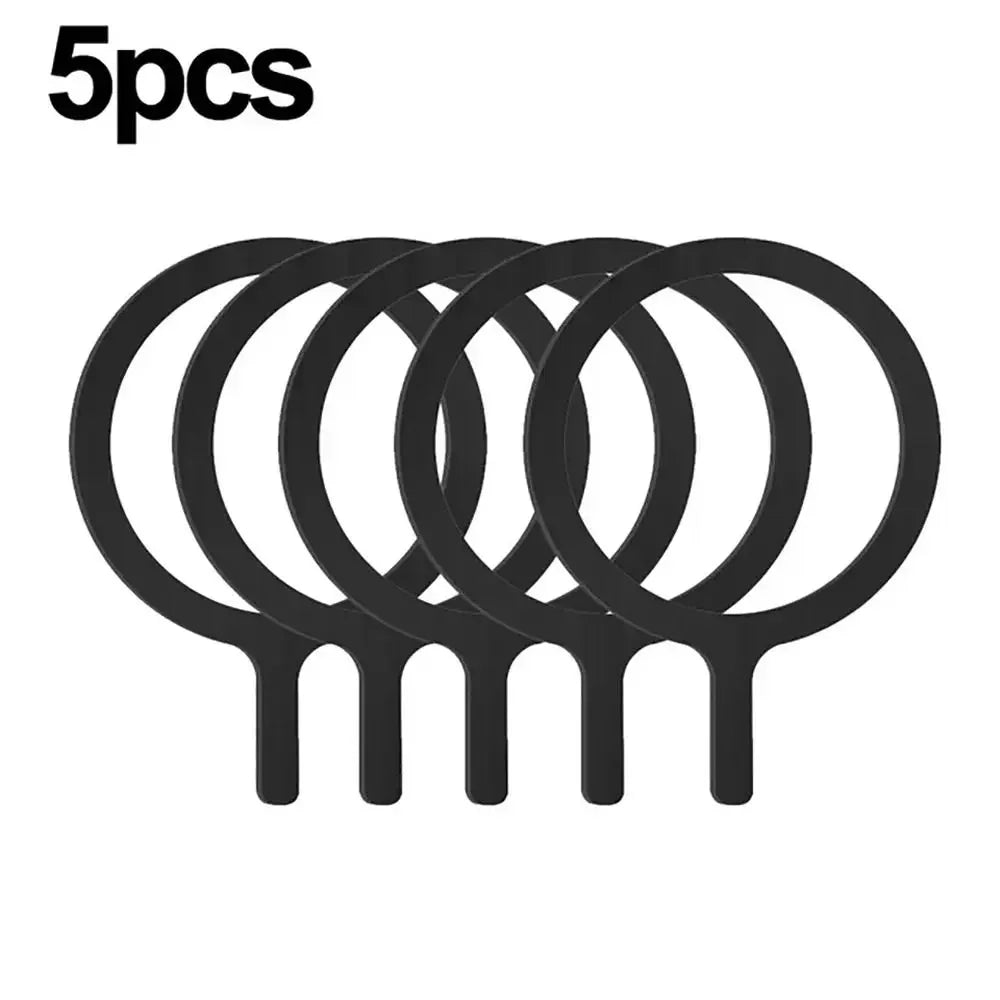 1/5Pcs Magnetic Magnet Metal Plate Ring Stainless Steel Universal Iron Sheet Sticker Wireless Charger Q Styling