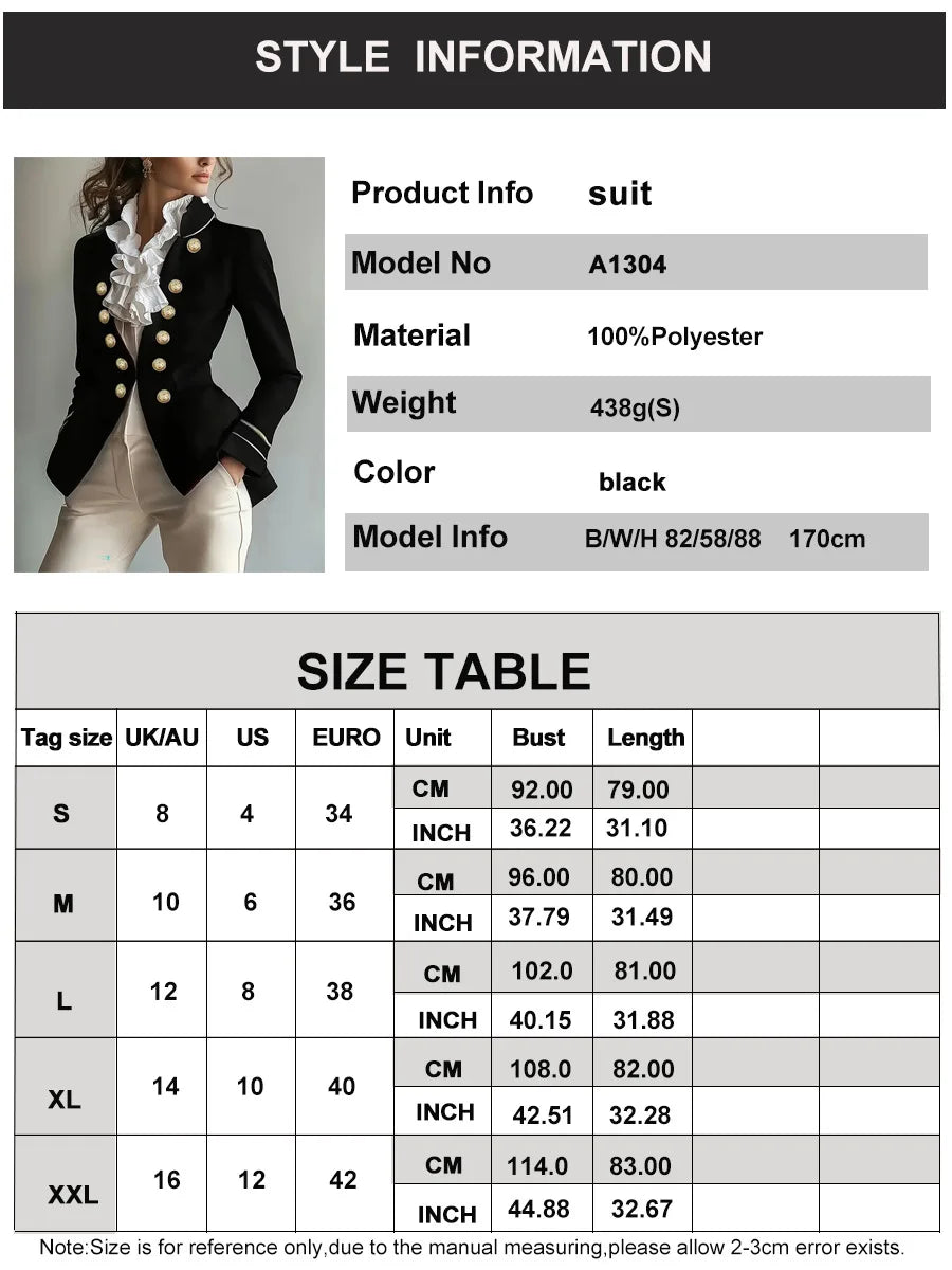 Blazers Coat Women Suits Coats Stand Collar Jackets Y2k Streetwear Work Slim Fit Tight Waist Elegant Jacket 2025 Autumn Winter