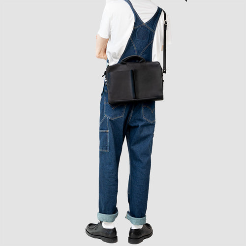 Leather Laptop Bag — Black