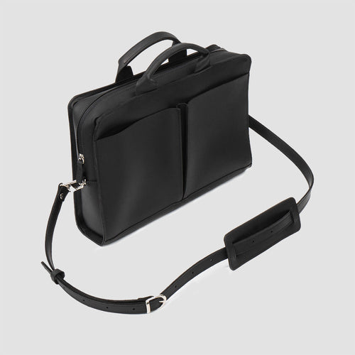 Leather Laptop Bag — Black