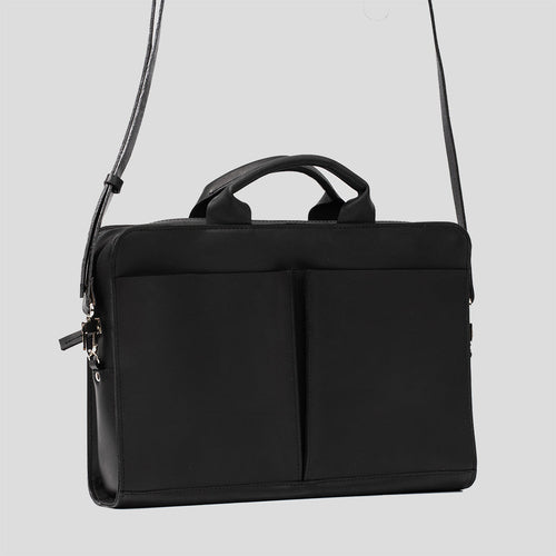 Leather Laptop Bag — Black